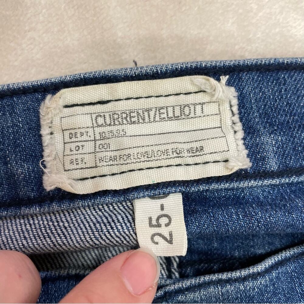 Current/Elliott The Stiletto Jean in Patchwork Size 25 - Picture 6 of 10